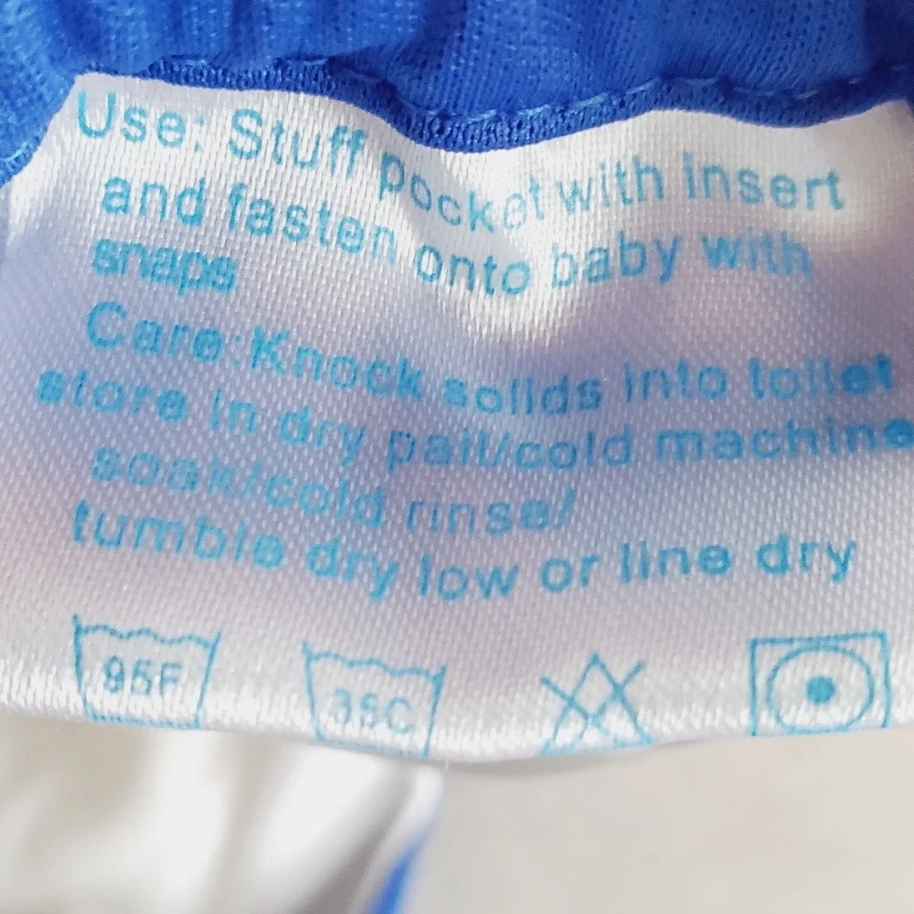 Cloth Diaper Pocket Covers Blue Pink Peach Reusable Washable Set NB